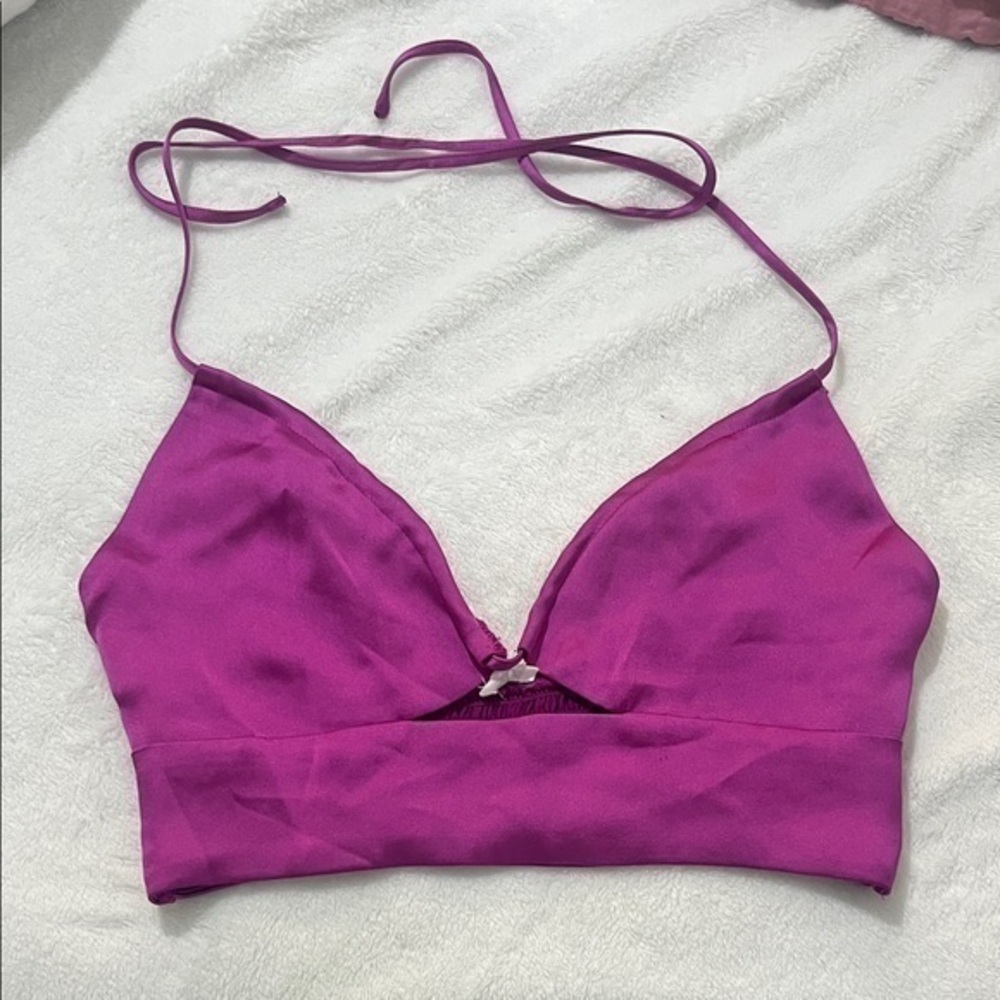 Garage Women’s Satiny Magenta Crop Top Size XS